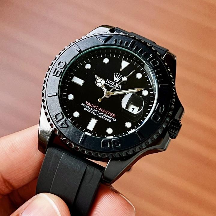 Role_x Oyster perpetual Yatch Master Battery operated  Black